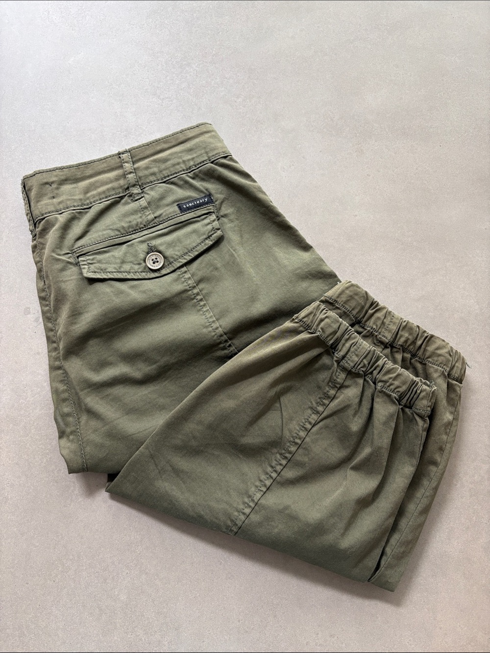 Sanctuary Olive Utility Cargo Pants with Button Fly
